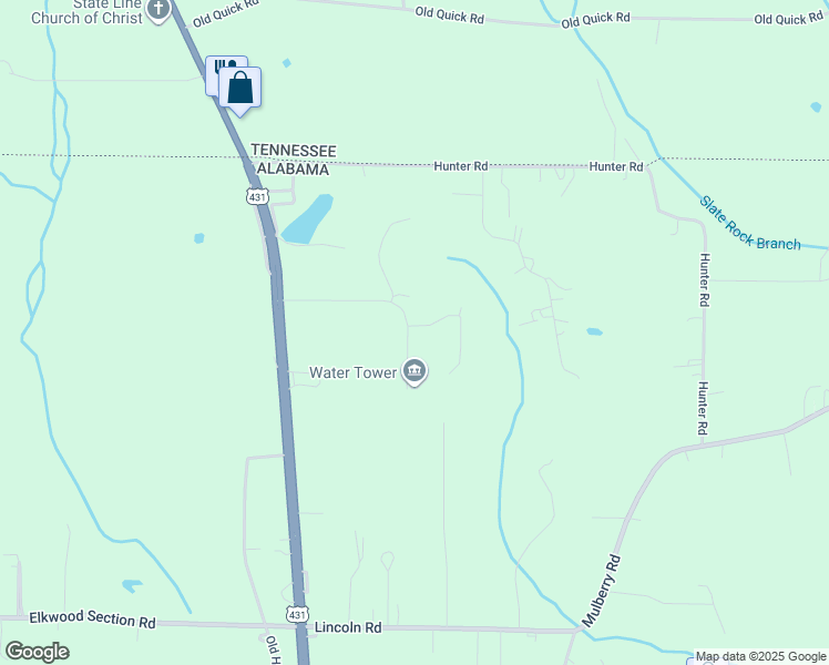 map of restaurants, bars, coffee shops, grocery stores, and more near 239 Agua Drive in Hazel Green