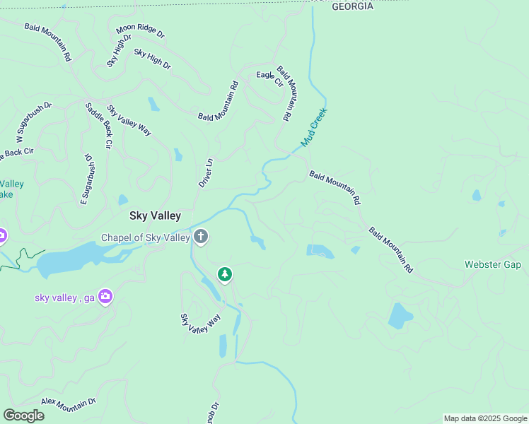 map of restaurants, bars, coffee shops, grocery stores, and more near 57 Aerie Lane in Dillard
