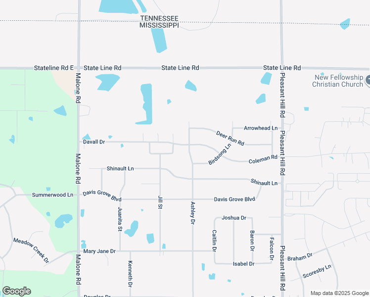 map of restaurants, bars, coffee shops, grocery stores, and more near 8565 Ashley Drive in Olive Branch