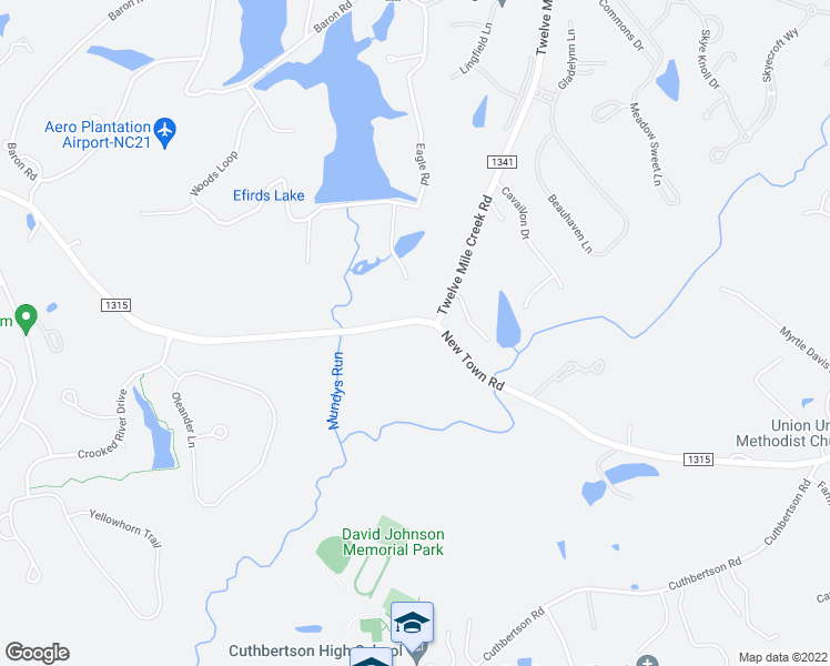 map of restaurants, bars, coffee shops, grocery stores, and more near 7105 New Town Road in Marvin