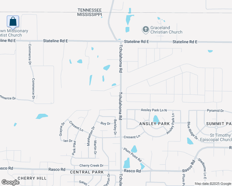 map of restaurants, bars, coffee shops, grocery stores, and more near 8611 Tchulahoma Road in Southaven