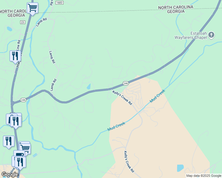 map of restaurants, bars, coffee shops, grocery stores, and more near 891 Larry McClure Highway in Dillard