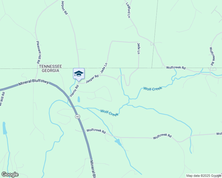map of restaurants, bars, coffee shops, grocery stores, and more near in Mineral Bluff