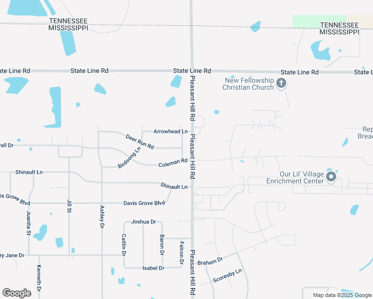map of restaurants, bars, coffee shops, grocery stores, and more near 8614 Wilderness Tr in Olive Branch