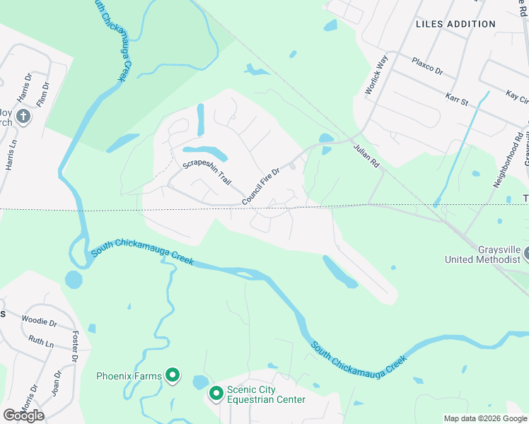 map of restaurants, bars, coffee shops, grocery stores, and more near 192 Dancing Fern Trail in Ringgold