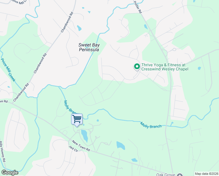 map of restaurants, bars, coffee shops, grocery stores, and more near 4702 New Town Road in Waxhaw