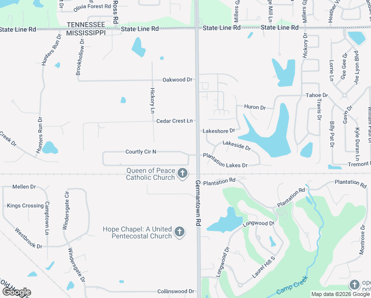 map of restaurants, bars, coffee shops, grocery stores, and more near 8904 Courtly Circle North in Olive Branch
