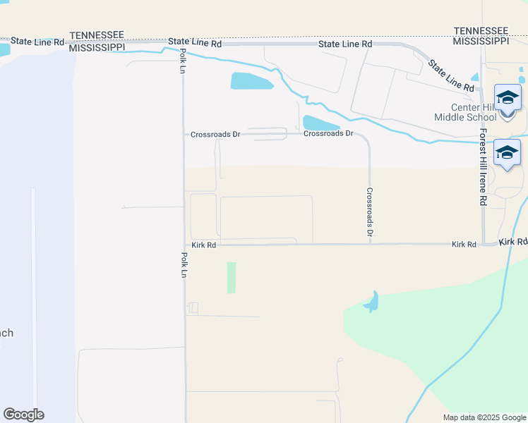 map of restaurants, bars, coffee shops, grocery stores, and more near 12380 Kirk Road in Olive Branch