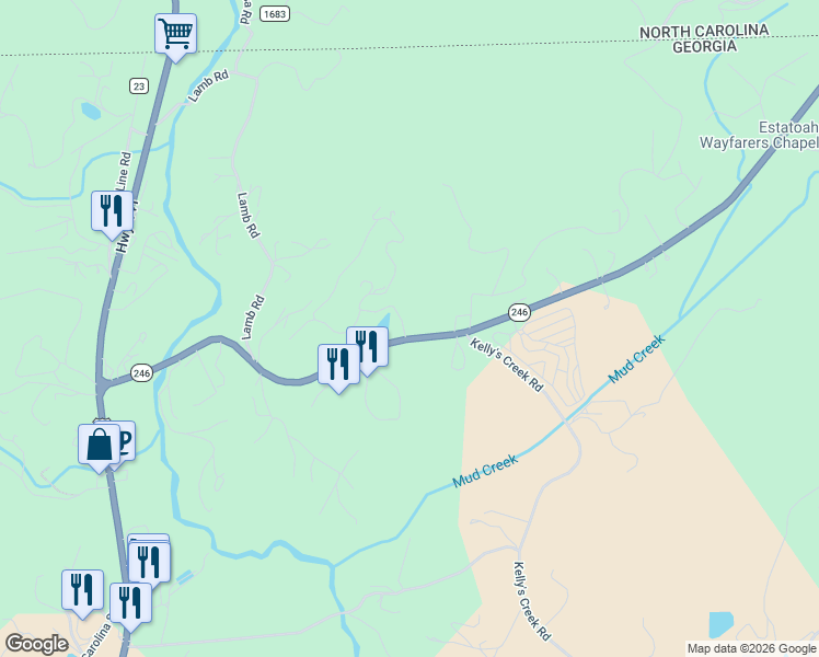 map of restaurants, bars, coffee shops, grocery stores, and more near 891-899 Larry McClure Highway in Dillard