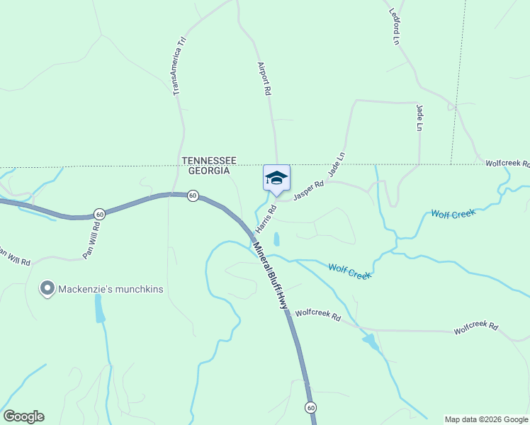 map of restaurants, bars, coffee shops, grocery stores, and more near 101 Harris Road in Mineral Bluff