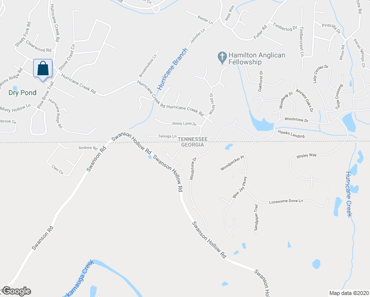 map of restaurants, bars, coffee shops, grocery stores, and more near 103 Circle Stone Drive in Ringgold