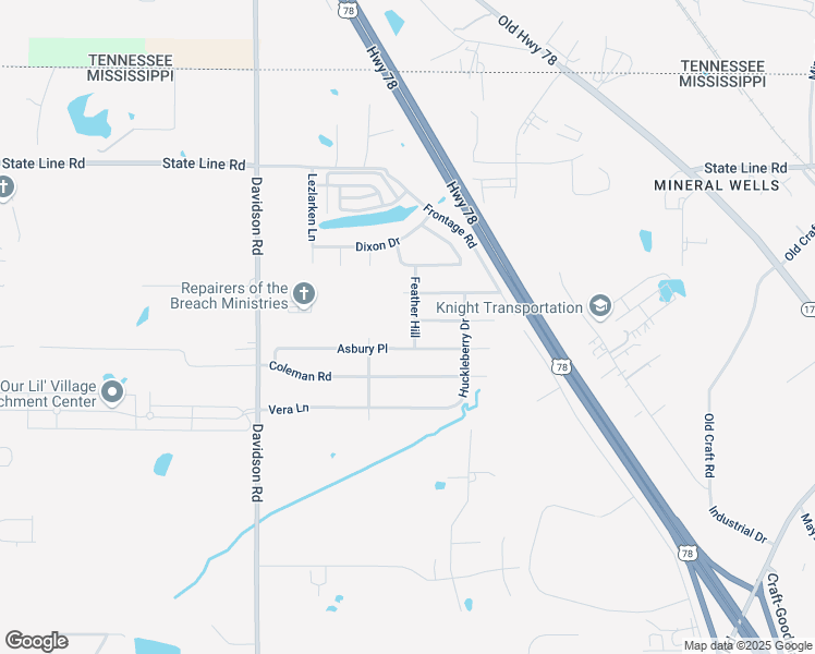 map of restaurants, bars, coffee shops, grocery stores, and more near 6258 Asbury Place in Olive Branch