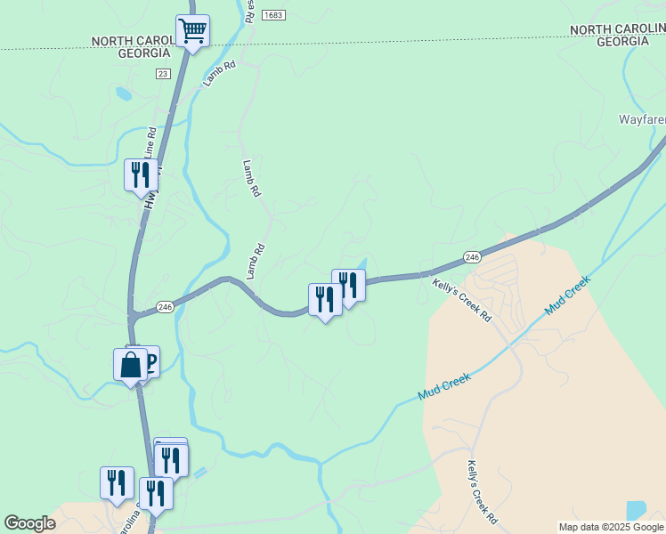 map of restaurants, bars, coffee shops, grocery stores, and more near 837 Chalet Village Drive in Dillard