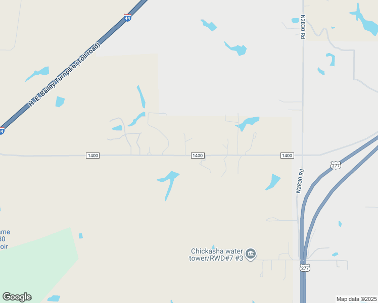 map of restaurants, bars, coffee shops, grocery stores, and more near 840 County Road 1400 in Chickasha