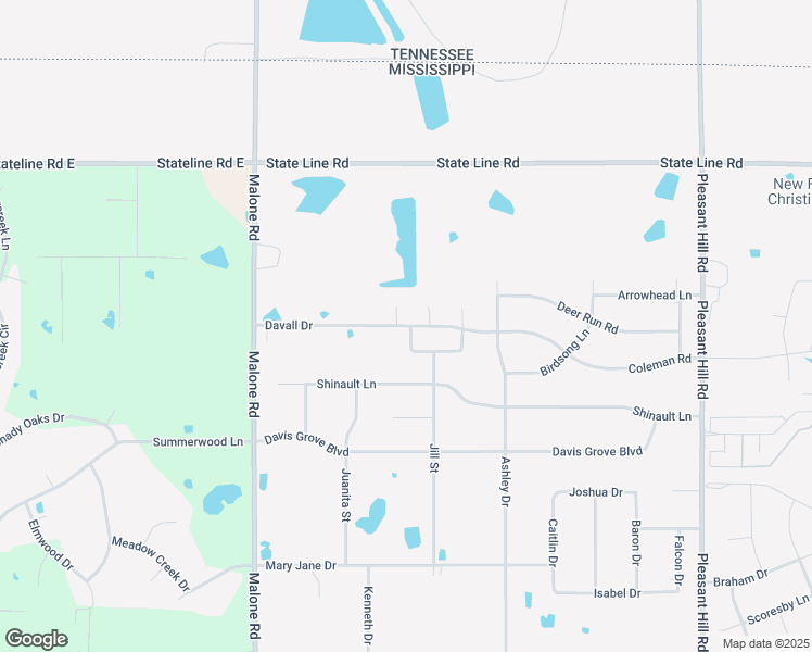 map of restaurants, bars, coffee shops, grocery stores, and more near 4376 Davall Drive in Olive Branch