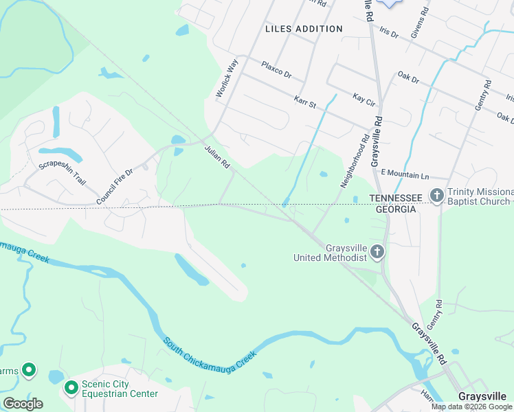 map of restaurants, bars, coffee shops, grocery stores, and more near 546 Julian Road in Ringgold