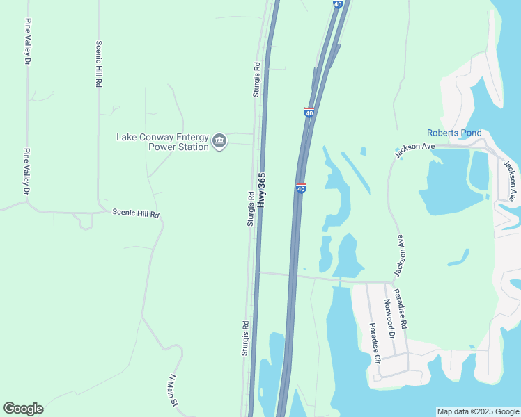 map of restaurants, bars, coffee shops, grocery stores, and more near 471 Arkansas 365 in Mayflower