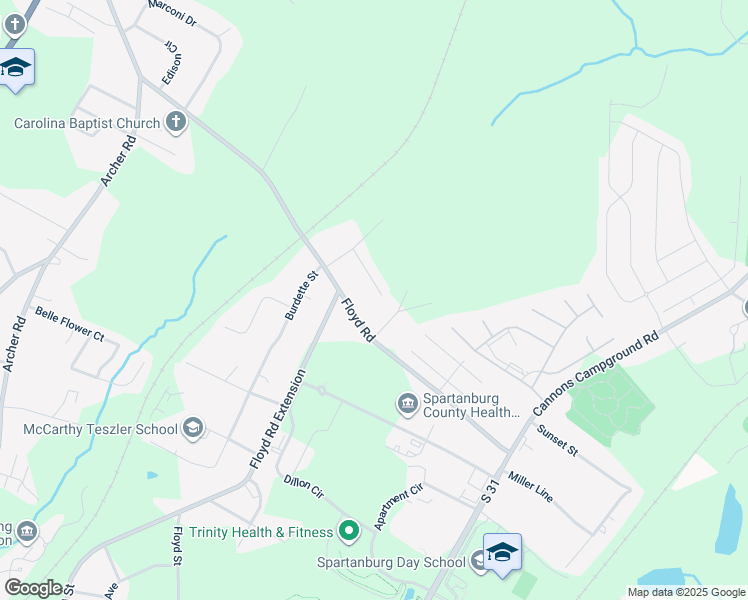 map of restaurants, bars, coffee shops, grocery stores, and more near 318 Dove Court in Spartanburg