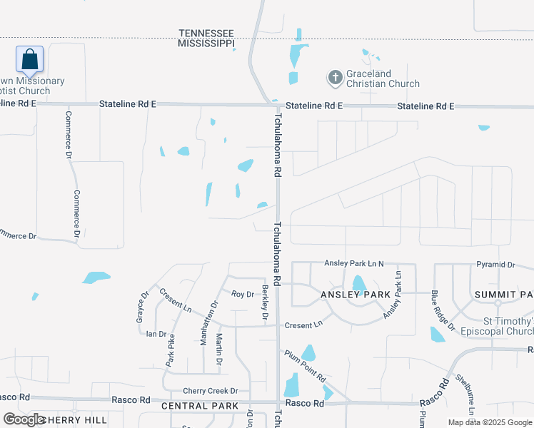 map of restaurants, bars, coffee shops, grocery stores, and more near 8611 Tchulahoma Road in Southaven