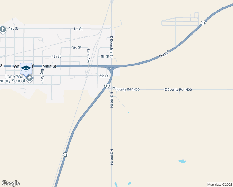 map of restaurants, bars, coffee shops, grocery stores, and more near Hill Road in Lone Wolf