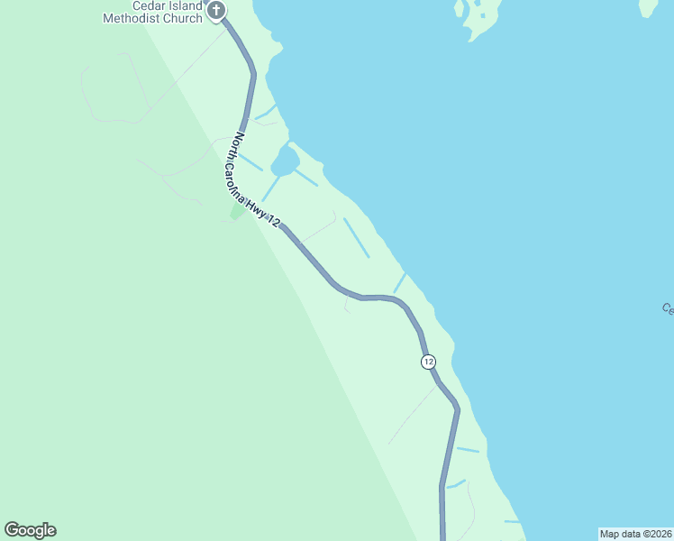 map of restaurants, bars, coffee shops, grocery stores, and more near 2596 Cedar Island Road in Cedar Island
