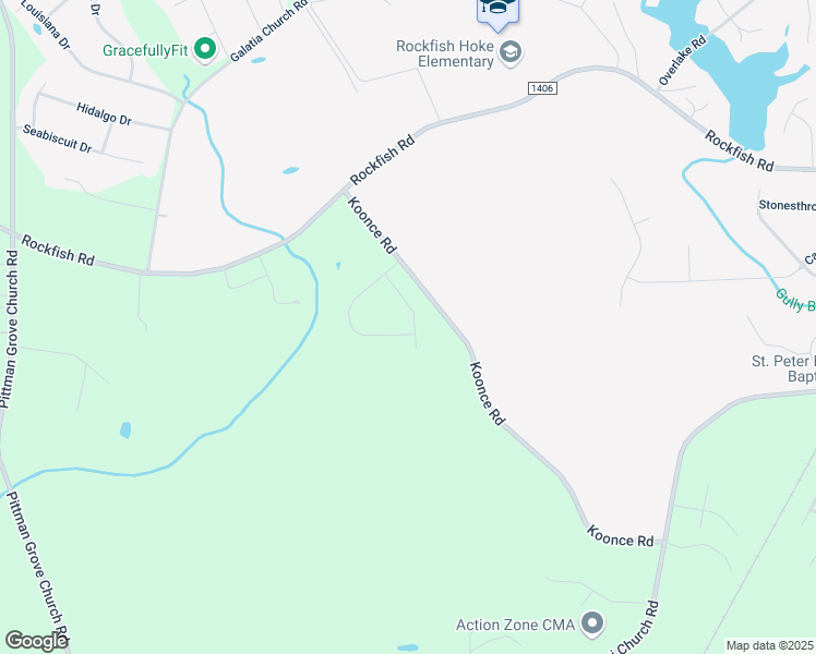 map of restaurants, bars, coffee shops, grocery stores, and more near 238 Caswell Pines Lane in Raeford