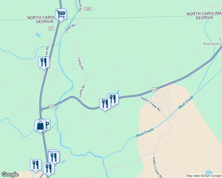 map of restaurants, bars, coffee shops, grocery stores, and more near 837 Chalet Village Drive in Dillard