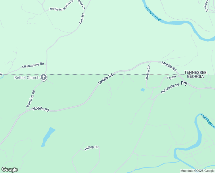 map of restaurants, bars, coffee shops, grocery stores, and more near 2417 Mobile Road in McCaysville