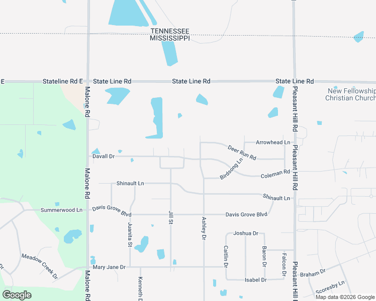 map of restaurants, bars, coffee shops, grocery stores, and more near 8565 Ashley Drive in Olive Branch