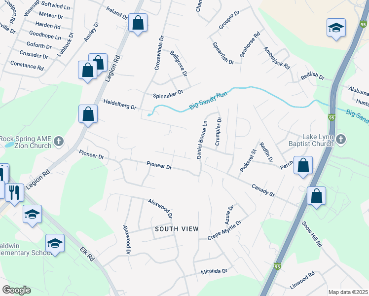 map of restaurants, bars, coffee shops, grocery stores, and more near 2809 Carabid Court in Hope Mills