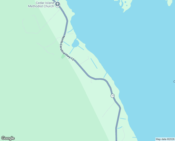map of restaurants, bars, coffee shops, grocery stores, and more near 2604 Cedar Island Road in Cedar Island