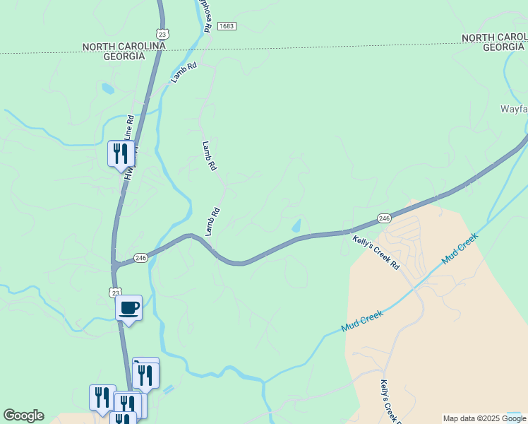 map of restaurants, bars, coffee shops, grocery stores, and more near 697 Chalet Village Drive in Dillard