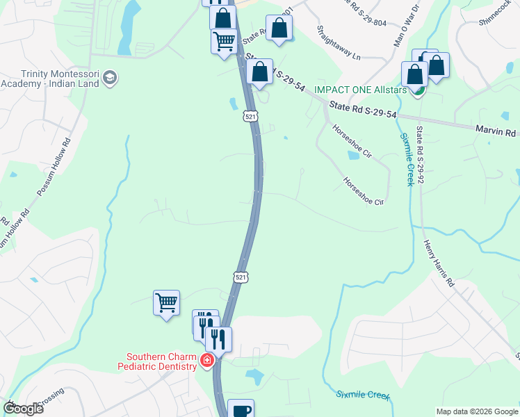 map of restaurants, bars, coffee shops, grocery stores, and more near 9330 Charlotte Highway in Fort Mill