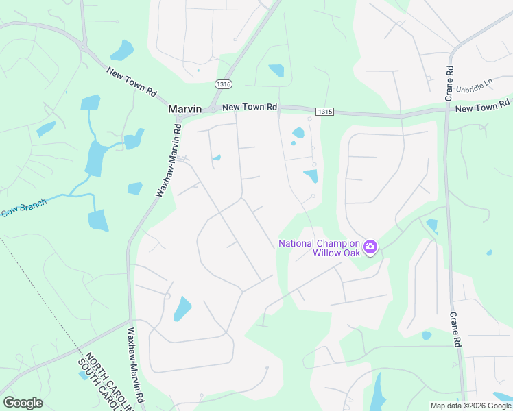 map of restaurants, bars, coffee shops, grocery stores, and more near 1805 Smarty Jones Drive in Waxhaw