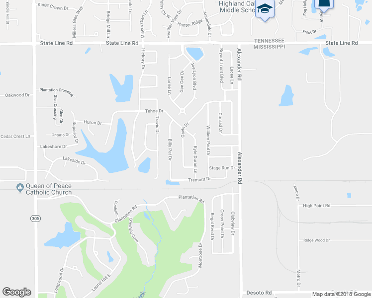 map of restaurants, bars, coffee shops, grocery stores, and more near 9034 Gavin Drive in Olive Branch