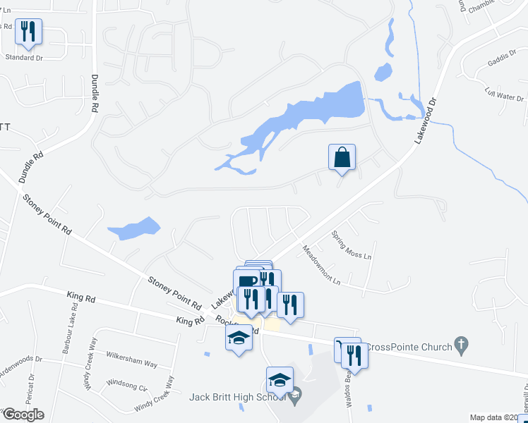 map of restaurants, bars, coffee shops, grocery stores, and more near 3502 Candlehurst Place in Fayetteville