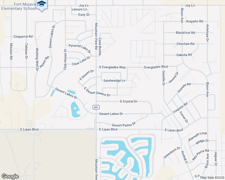 map of restaurants, bars, coffee shops, grocery stores, and more near 2085-2089 East Oasis Lane in Fort Mohave