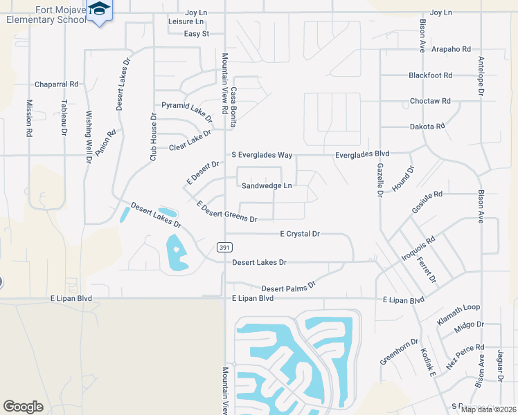 map of restaurants, bars, coffee shops, grocery stores, and more near 2085-2089 East Oasis Lane in Fort Mohave