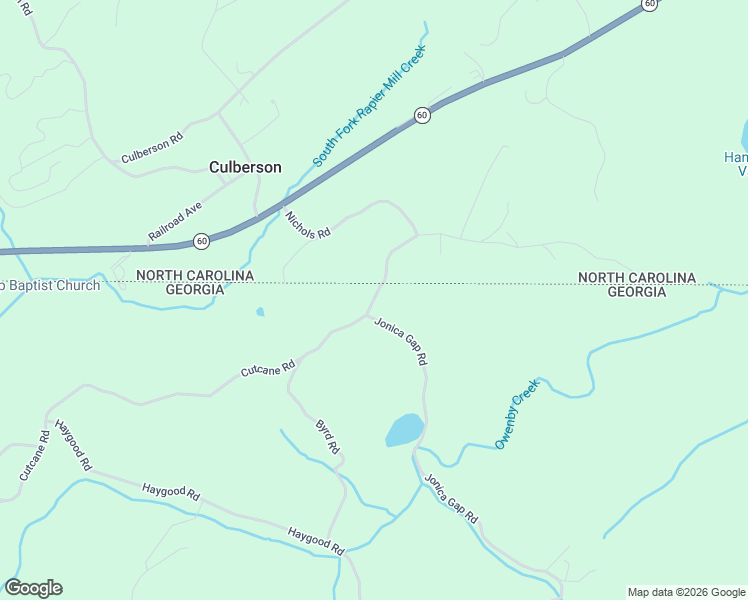 map of restaurants, bars, coffee shops, grocery stores, and more near Cutcane Road in Mineral Bluff
