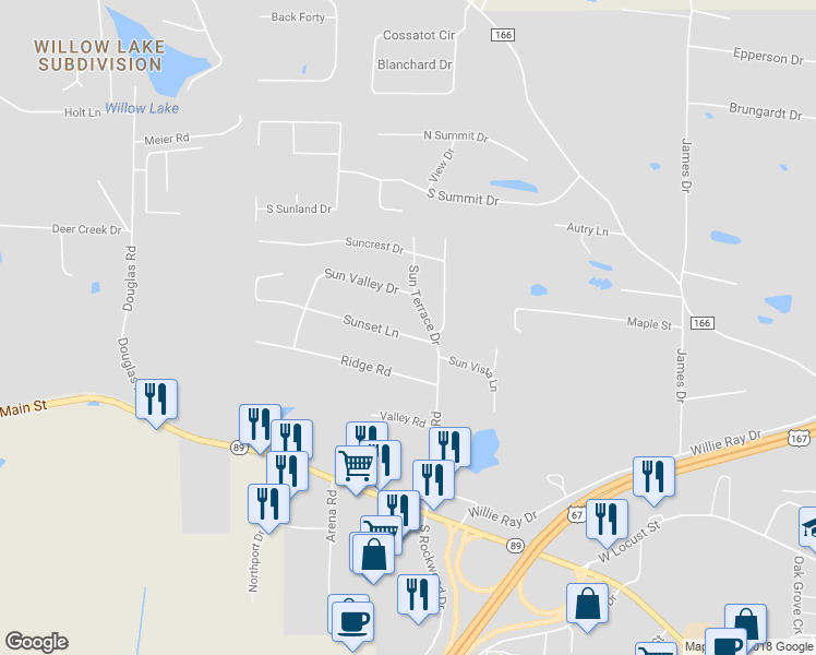 map of restaurants, bars, coffee shops, grocery stores, and more near 14 Sunset Lane in Cabot