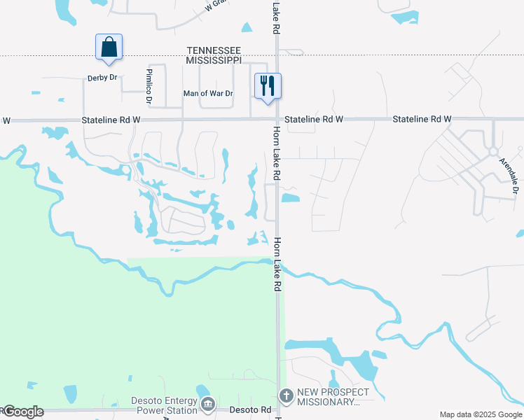 map of restaurants, bars, coffee shops, grocery stores, and more near 8687 Cat Tail Drive in Southaven