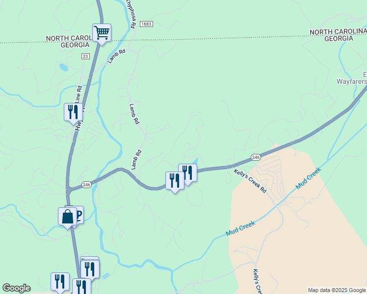 map of restaurants, bars, coffee shops, grocery stores, and more near 201 Chalet Village Drive in Dillard