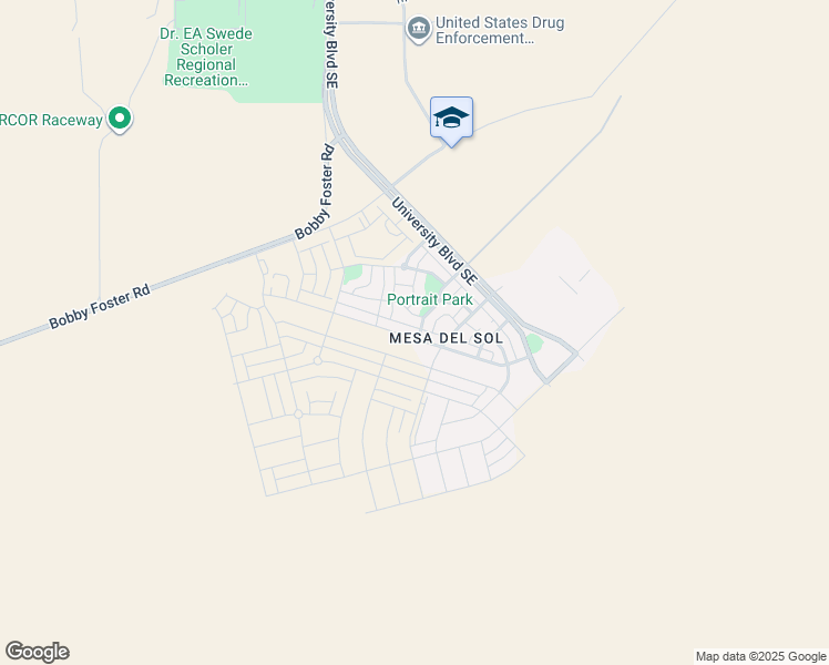 map of restaurants, bars, coffee shops, grocery stores, and more near 2327 Stieglitz Avenue Southeast in Albuquerque