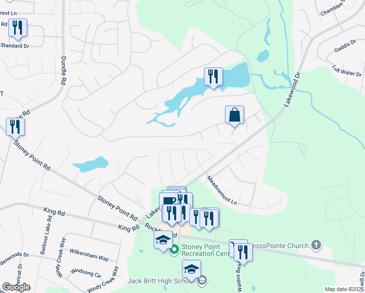map of restaurants, bars, coffee shops, grocery stores, and more near 3217 Cragburn Place in Fayetteville