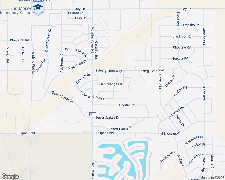 map of restaurants, bars, coffee shops, grocery stores, and more near 2085 East Oasis Lane in Fort Mohave