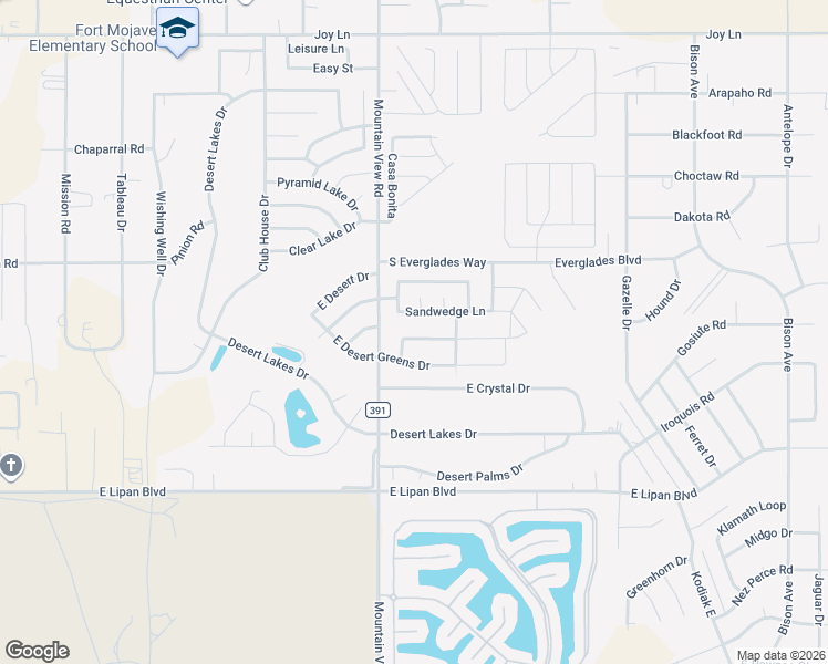 map of restaurants, bars, coffee shops, grocery stores, and more near 2049 East Oasis Lane in Fort Mohave