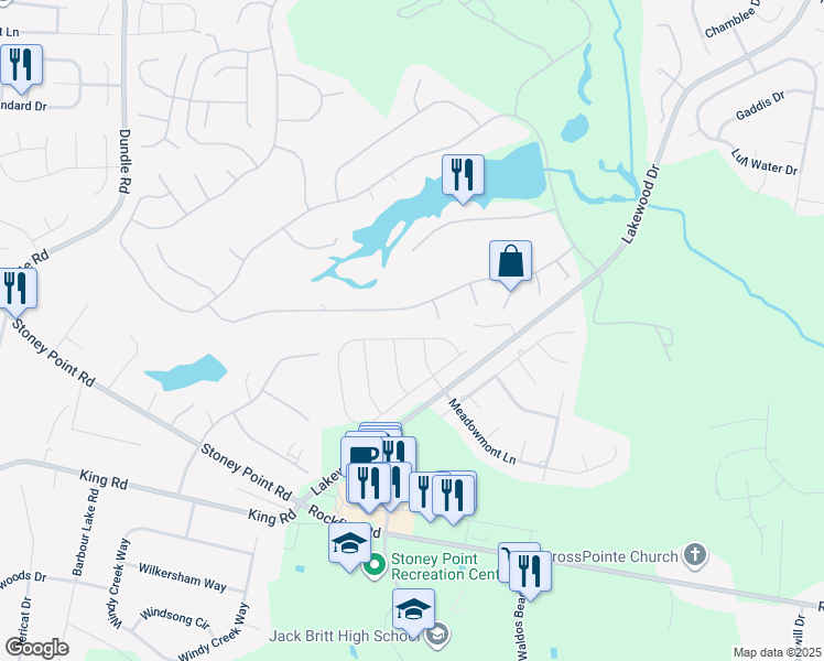 map of restaurants, bars, coffee shops, grocery stores, and more near 3229 Cragburn Place in Fayetteville
