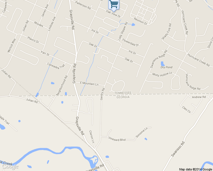 map of restaurants, bars, coffee shops, grocery stores, and more near 698 Gentry Rd in Chattanooga