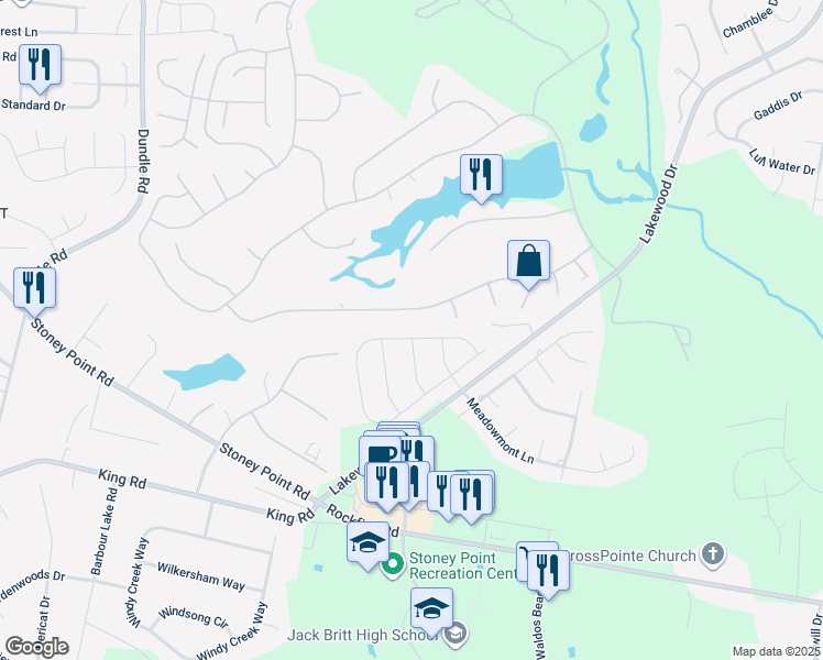 map of restaurants, bars, coffee shops, grocery stores, and more near 3217 Cragburn Place in Fayetteville