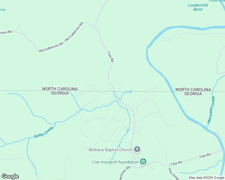 map of restaurants, bars, coffee shops, grocery stores, and more near 7495 East Culberson Road in Blairsville